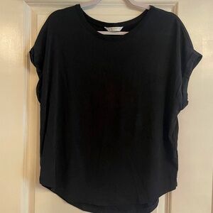Women’s Lucky Brand Size Medium Cap Sleeved Black Shirt